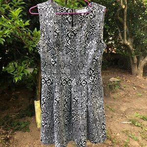 Black and white flowy mini dress